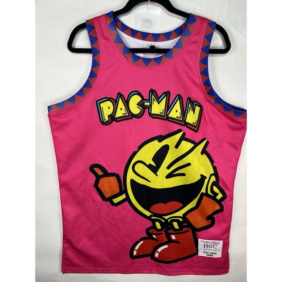 Pacman Headgear Classics Pink Basketball Jersey Size XL Nostalgic Bright Retro